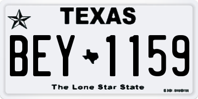 TX license plate BEY1159