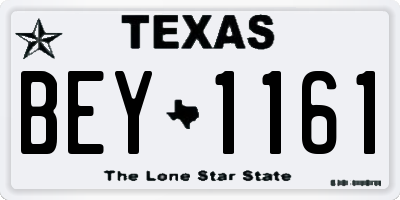TX license plate BEY1161