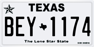 TX license plate BEY1174