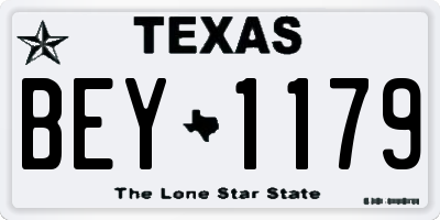 TX license plate BEY1179