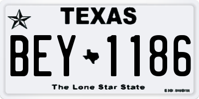 TX license plate BEY1186