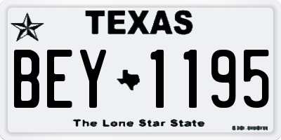 TX license plate BEY1195