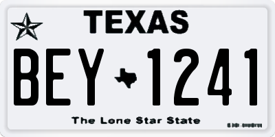 TX license plate BEY1241