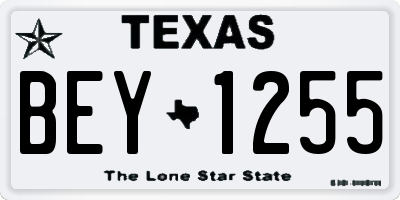 TX license plate BEY1255