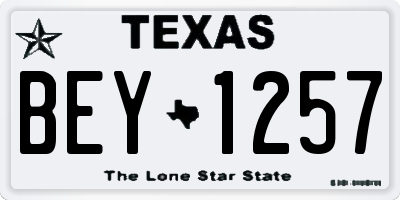 TX license plate BEY1257