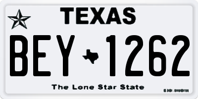 TX license plate BEY1262