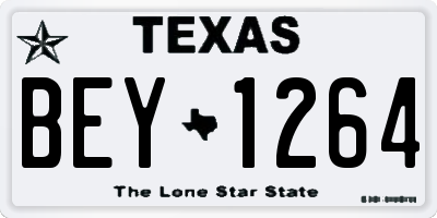TX license plate BEY1264