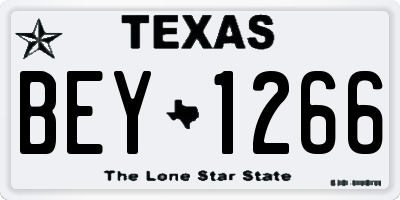 TX license plate BEY1266