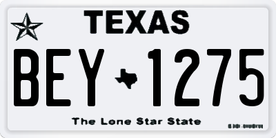 TX license plate BEY1275
