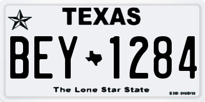 TX license plate BEY1284