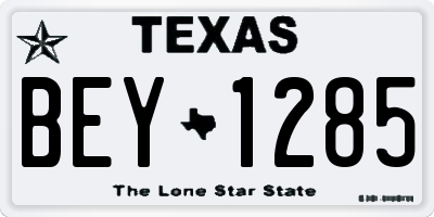 TX license plate BEY1285