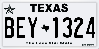 TX license plate BEY1324