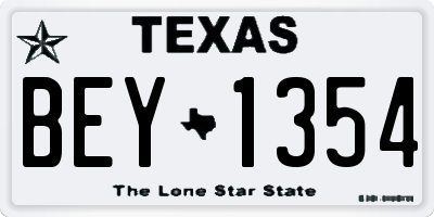 TX license plate BEY1354