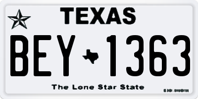TX license plate BEY1363