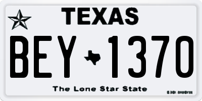 TX license plate BEY1370