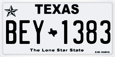 TX license plate BEY1383