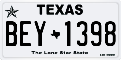 TX license plate BEY1398