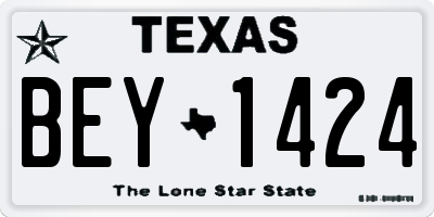 TX license plate BEY1424