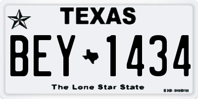 TX license plate BEY1434
