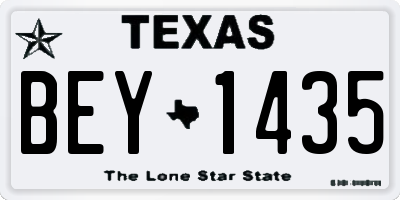 TX license plate BEY1435