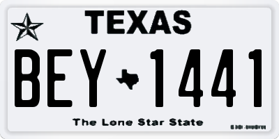 TX license plate BEY1441