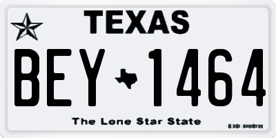 TX license plate BEY1464