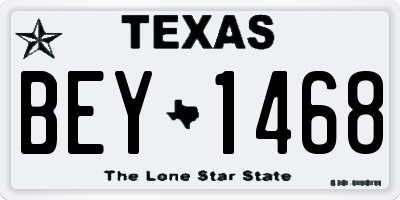 TX license plate BEY1468