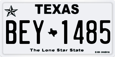 TX license plate BEY1485
