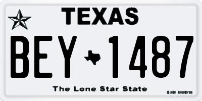 TX license plate BEY1487
