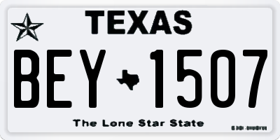 TX license plate BEY1507
