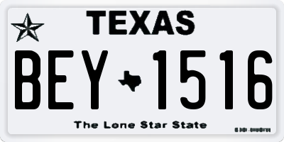 TX license plate BEY1516