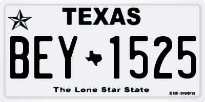 TX license plate BEY1525