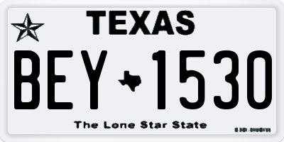 TX license plate BEY1530