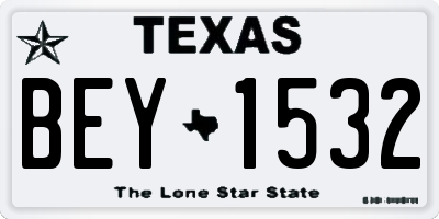 TX license plate BEY1532
