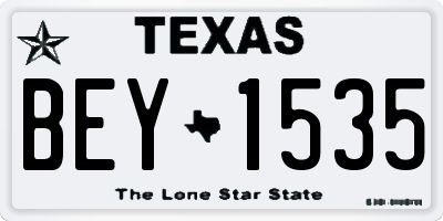 TX license plate BEY1535