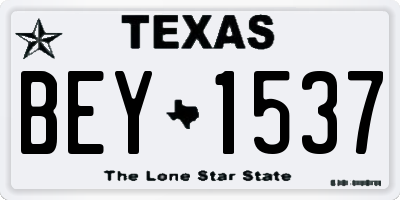TX license plate BEY1537