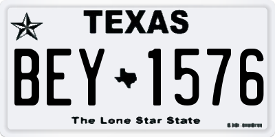 TX license plate BEY1576