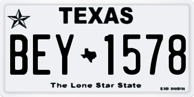 TX license plate BEY1578
