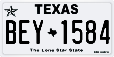 TX license plate BEY1584