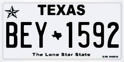 TX license plate BEY1592