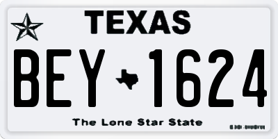 TX license plate BEY1624