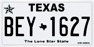TX license plate BEY1627