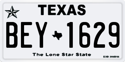 TX license plate BEY1629