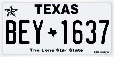 TX license plate BEY1637