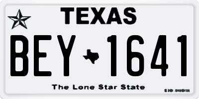 TX license plate BEY1641