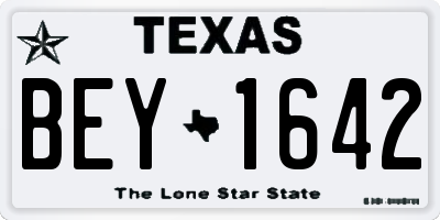 TX license plate BEY1642