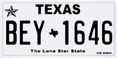 TX license plate BEY1646