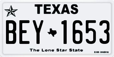 TX license plate BEY1653