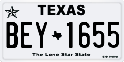 TX license plate BEY1655