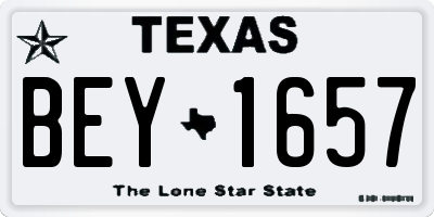 TX license plate BEY1657